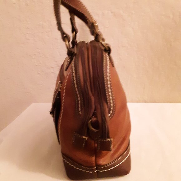 Born Concept Faux Leather Double Zip Woven Satchel Hand Bag - Picture 3 of 12